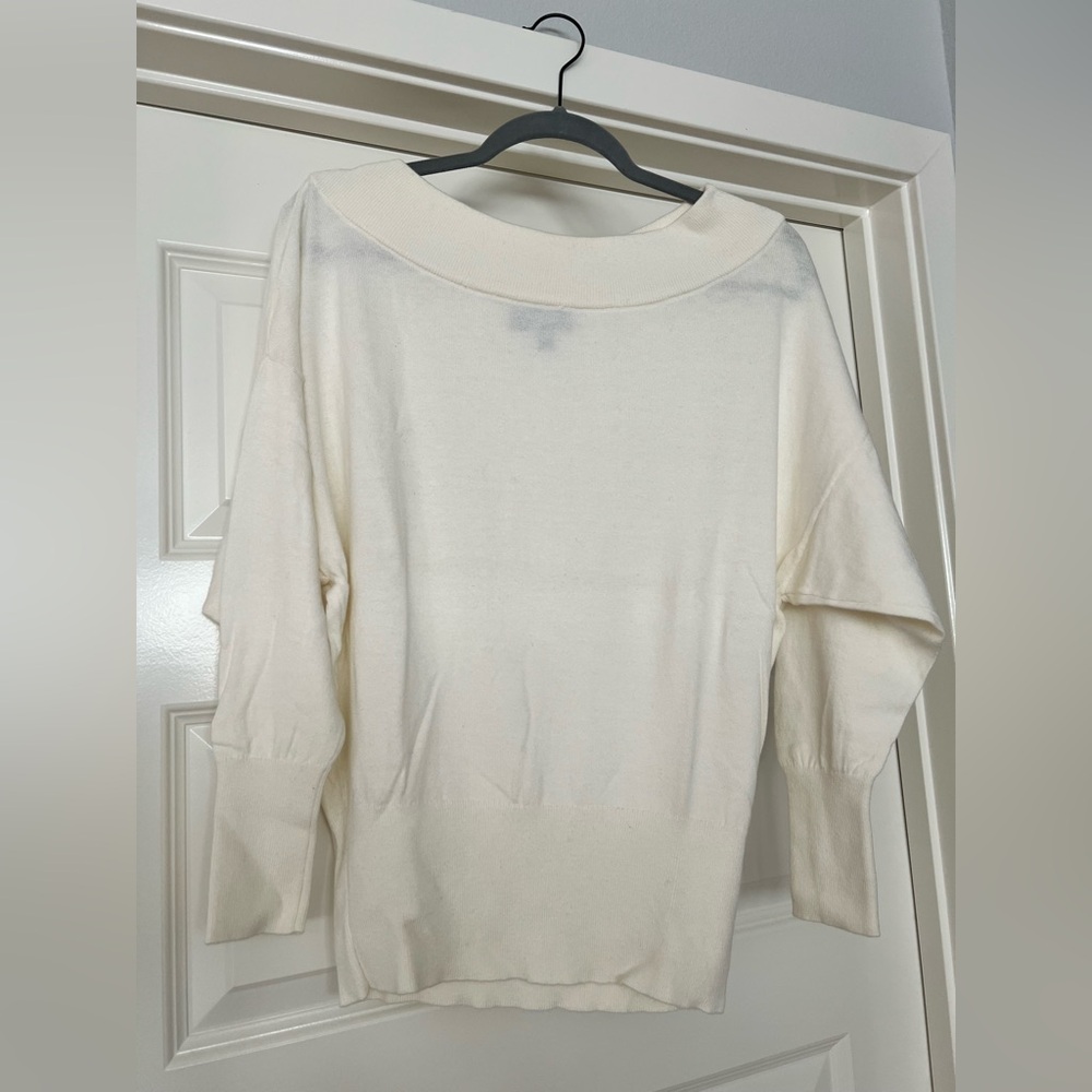 EUC Express Off the Shoulder Sweater, Cream, XS